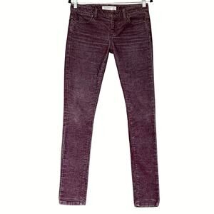Carve Designs Women’s Skinny Corduroy Pants Size 4 Maroon Heathered Spice EUC